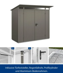 Hörmann Gartenhäuser & Gerätehäuser - Berry-Gerätehaus Classic-P Typ 1, ca. B247,9/H228,6/T153 cm Anthrazit