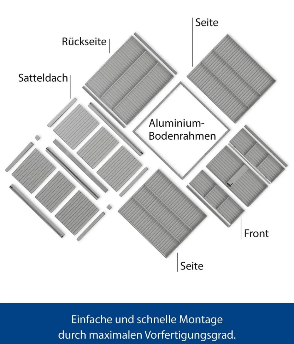 Hörmann Berry-Gerätehaus Classic-S Typ 2, ca. B258,8/H216/T247,7 cm Purpurrot Best