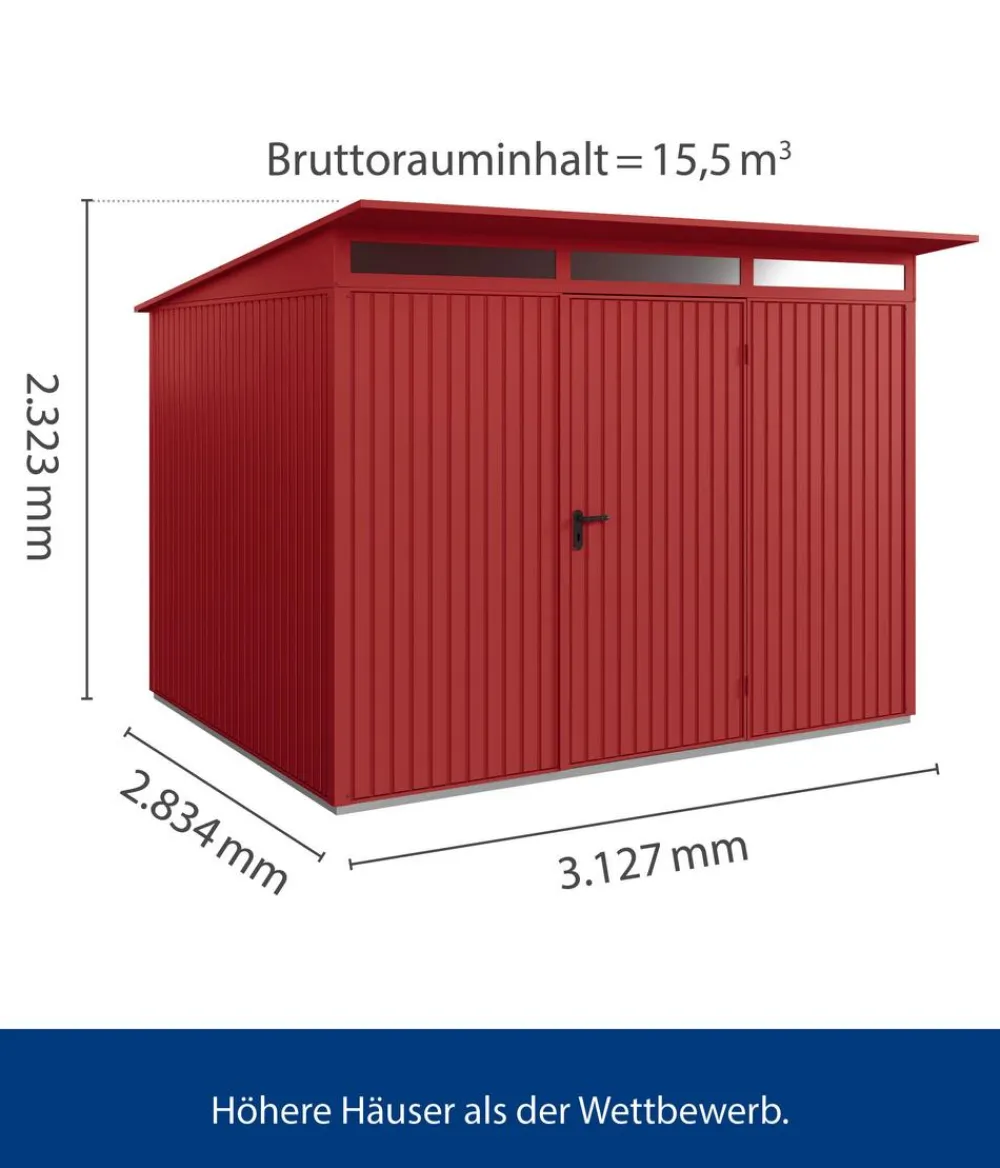 Hörmann Gartenhäuser & Gerätehäuser > Berry-Gerätehaus Classic-P Typ 3, ca. B312,7/H232,3/T283,4 cm