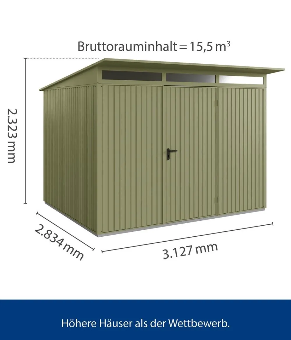 Hörmann Gartenhäuser & Gerätehäuser > Berry-Gerätehaus Classic-P Typ 3, ca. B312,7/H232,3/T283,4 cm