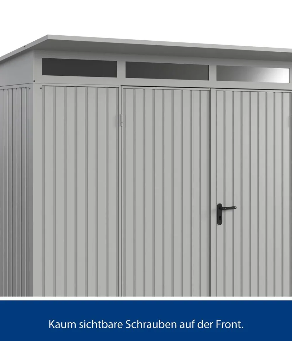 Hörmann Berry-Gerätehaus Classic-P Typ 3, ca. B312,7/H232,3/T283,4 cm Weißaluminium Clearance