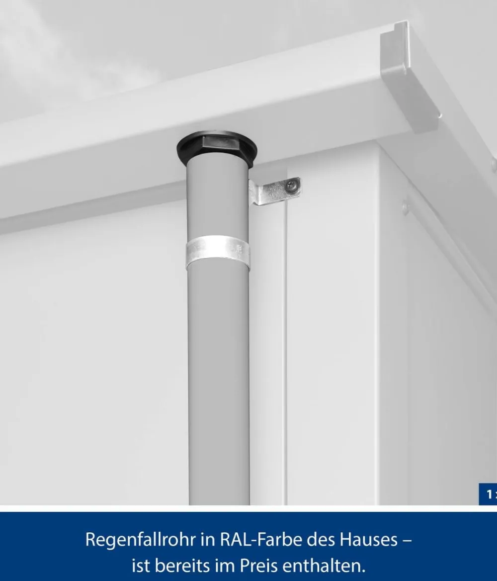 Hörmann Berry-Gerätehaus Classic-P Typ 3, ca. B312,7/H232,3/T283,4 cm Weißaluminium Clearance