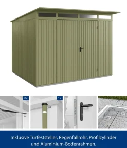 Hörmann Gartenhäuser & Gerätehäuser - Berry-Gerätehaus Classic-P Typ 3, ca. B312,7/H232,3/T283,4 cm Quarzgrau