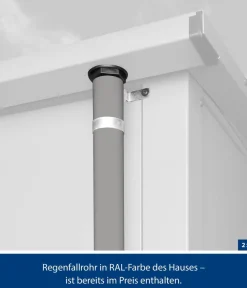 Hörmann Gartenhäuser & Gerätehäuser - Berry-Gerätehaus Classic-S Typ 2, ca. B258,8/H216/T247,7 cm Graualuminium