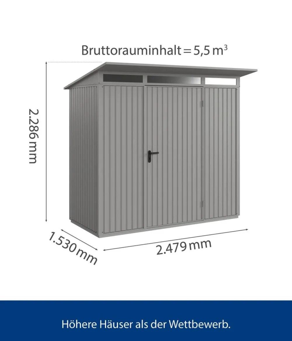 Hörmann Gartenhäuser & Gerätehäuser > Berry-Gerätehaus Classic-P Typ 1, ca. B247,9/H228,6/T153 cm