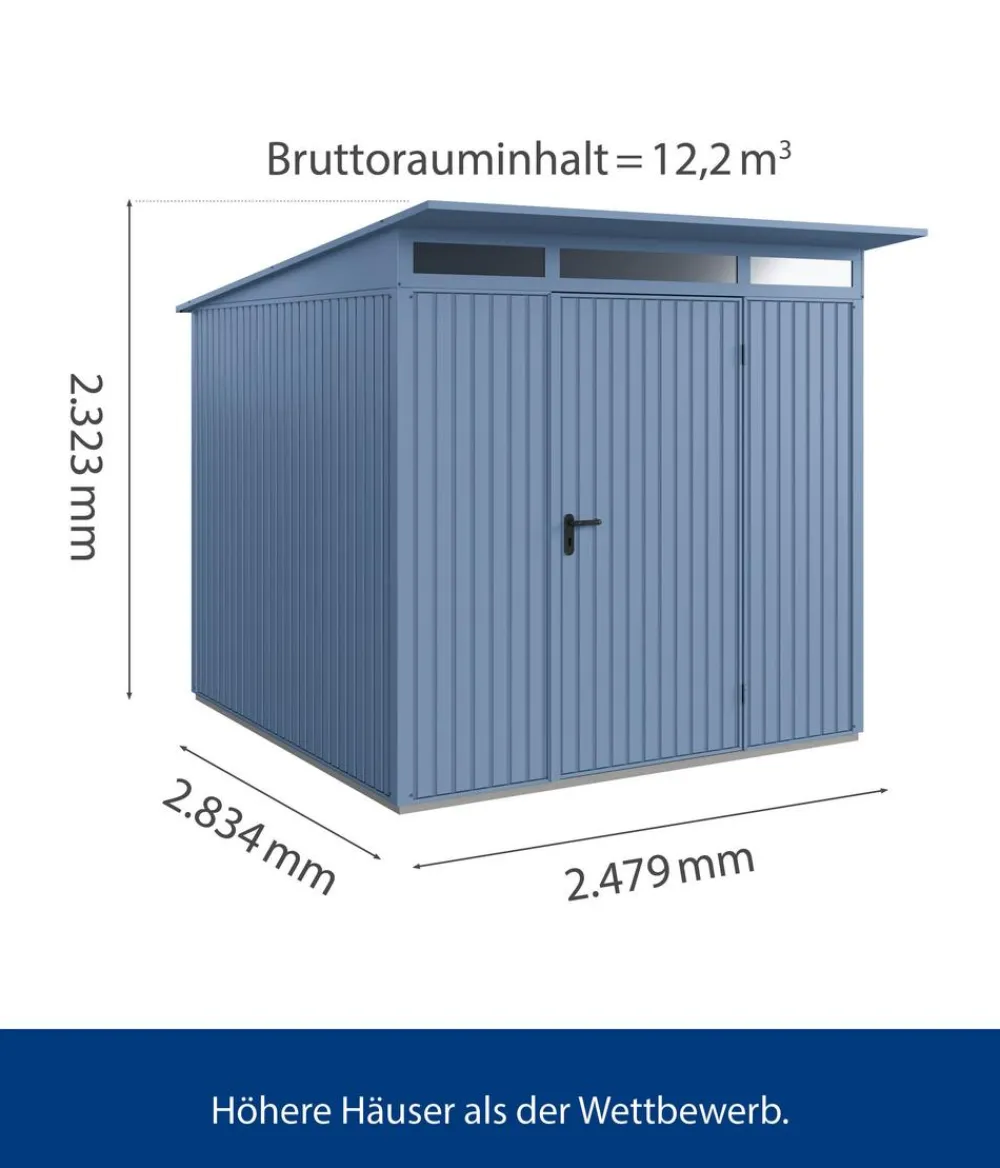 Hörmann Gartenhäuser & Gerätehäuser > Berry-Gerätehaus Classic-P Typ 2, ca. B247,9/H232,3/T283,4 cm
