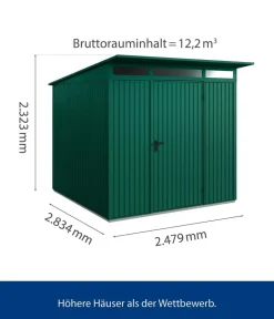 Hörmann Gartenhäuser & Gerätehäuser > Berry-Gerätehaus Classic-P Typ 2, ca. B247,9/H232,3/T283,4 cm