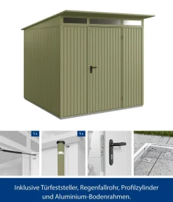 Hörmann Berry-Gerätehaus Classic-P Typ 2, ca. B247,9/H232,3/T283,4 cm Schilfgrün New