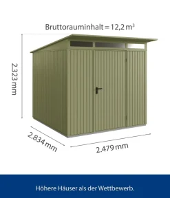 Hörmann Gartenhäuser & Gerätehäuser > Berry-Gerätehaus Classic-P Typ 2, ca. B247,9/H232,3/T283,4 cm