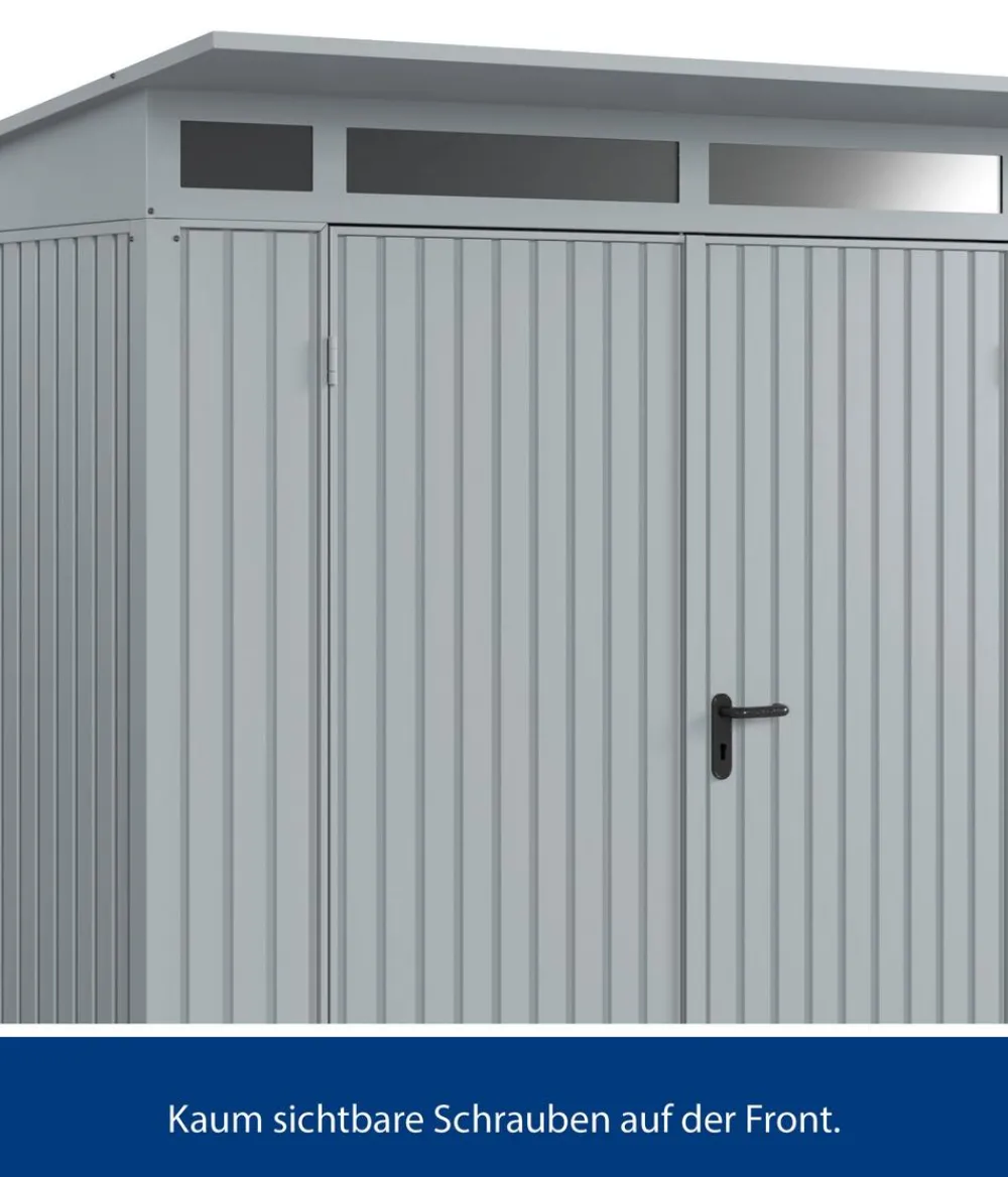 Hörmann Berry-Gerätehaus Classic-P Typ 2, ca. B247,9/H232,3/T283,4 cm Fenstergrau Outlet