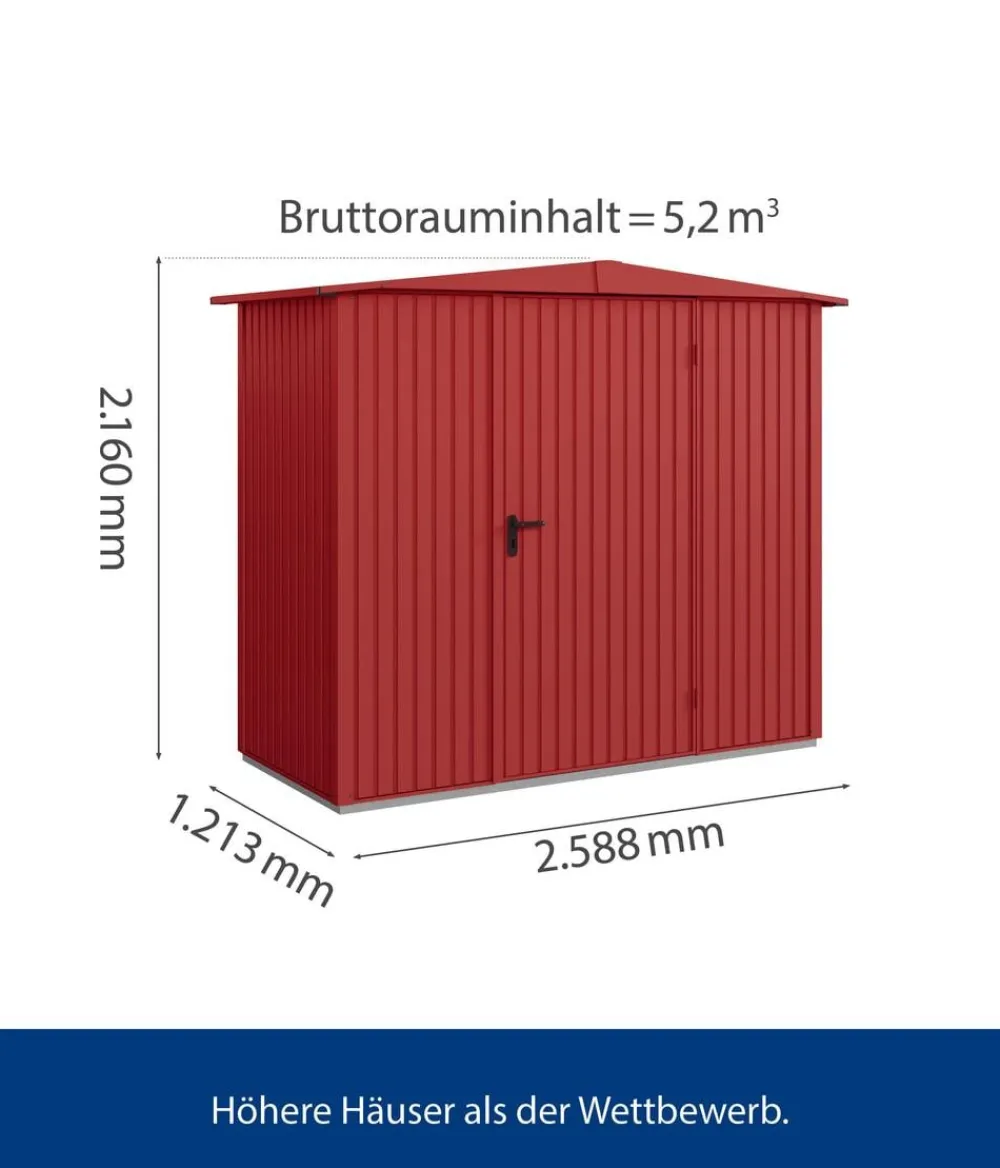 Hörmann Gartenhäuser & Gerätehäuser > Berry-Gerätehaus Classic-S Typ 1, ca. B258,8/H216/T121,3 cm