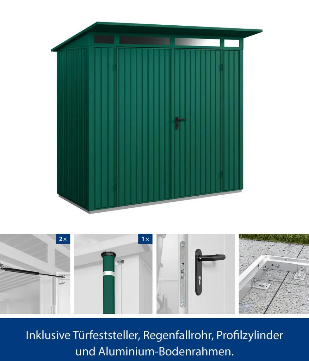 Hörmann Gartenhäuser & Gerätehäuser - Berry-Gerätehaus Classic-P Typ 1, ca. B247,9/H228,6/T153 cm Moosgrün