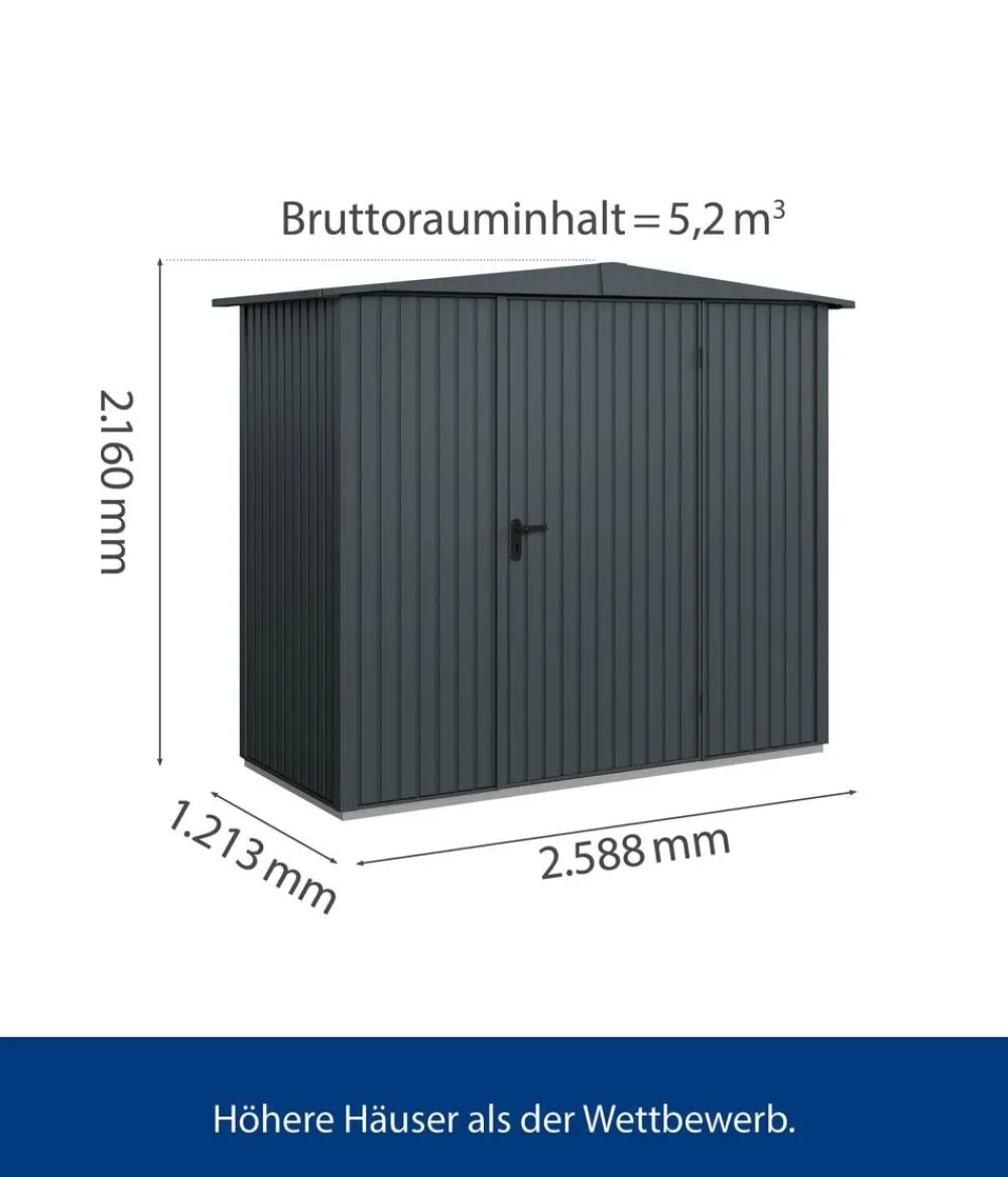 Hörmann Gartenhäuser & Gerätehäuser > Berry-Gerätehaus Classic-S Typ 1, ca. B258,8/H216/T121,3 cm