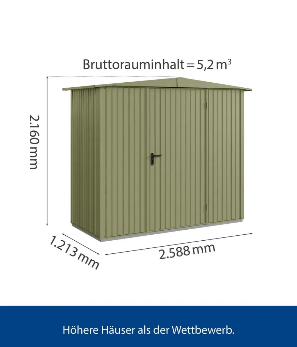 Hörmann Gartenhäuser & Gerätehäuser > Berry-Gerätehaus Classic-S Typ 1, ca. B258,8/H216/T121,3 cm
