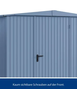 Hörmann Berry-Gerätehaus Classic-S Typ 1, ca. B258,8/H216/T121,3 cm Taubenblau Discount