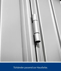 Hörmann Berry-Gerätehaus Classic-S Typ 1, ca. B258,8/H216/T121,3 cm Weißaluminium Clearance