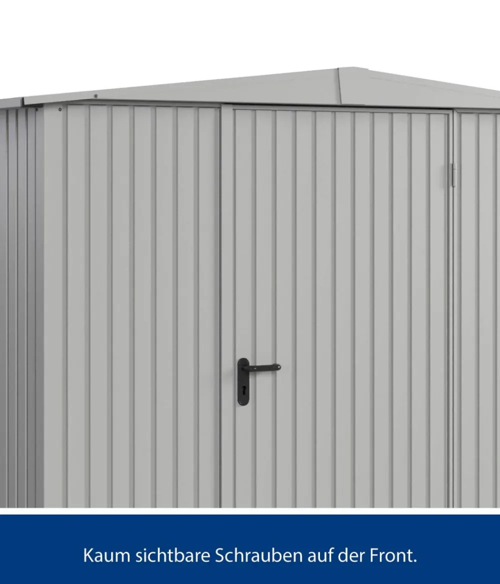Hörmann Berry-Gerätehaus Classic-S Typ 1, ca. B258,8/H216/T121,3 cm Weißaluminium Clearance