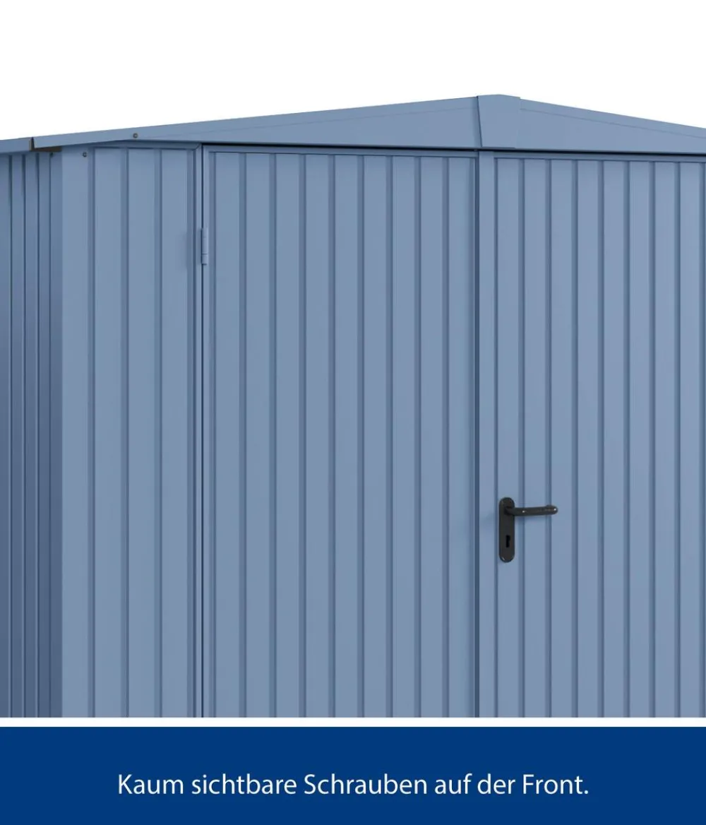 Hörmann Berry-Gerätehaus Classic-S Typ 1, ca. B258,8/H216/T121,3 cm Taubenblau Outlet