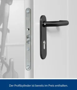 Hörmann Berry-Gerätehaus Classic-S Typ 1, ca. B258,8/H216/T121,3 cm Weißaluminium New