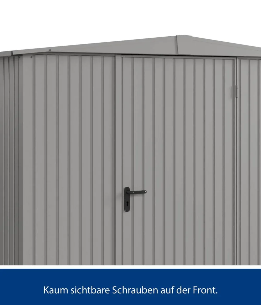 Hörmann Gartenhäuser & Gerätehäuser - Berry-Gerätehaus Classic-S Typ 1, ca. B258,8/H216/T121,3 cm Graualuminium