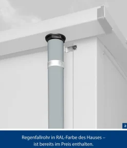 Hörmann Gartenhäuser & Gerätehäuser - Berry-Gerätehaus Classic-S Typ 1, ca. B258,8/H216/T121,3 cm Fenstergrau