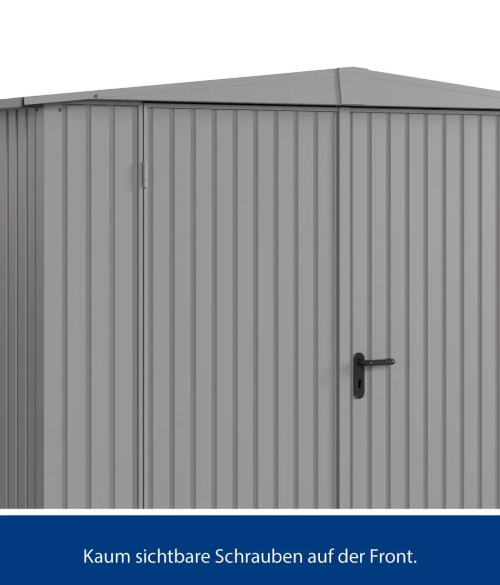 Hörmann Gartenhäuser & Gerätehäuser - Berry-Gerätehaus Classic-S Typ 1, ca. B258,8/H216/T121,3 cm Graualuminium