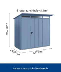 Hörmann Gartenhäuser & Gerätehäuser > Berry-Gerätehaus Modern-P Typ 1, ca. B247,9/H228,6/T153 cm
