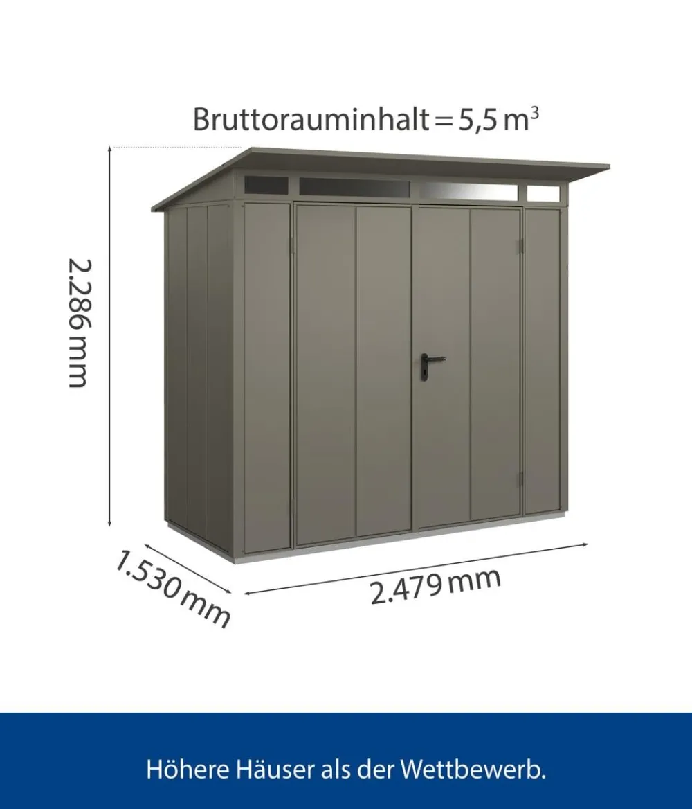 Hörmann Berry-Gerätehaus Modern-P Typ 1, ca. B247,9/H228,6/T153 cm Quarzgrau Online
