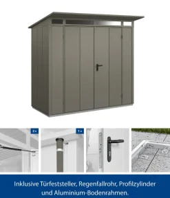 Hörmann Berry-Gerätehaus Modern-P Typ 1, ca. B247,9/H228,6/T153 cm Quarzgrau Online