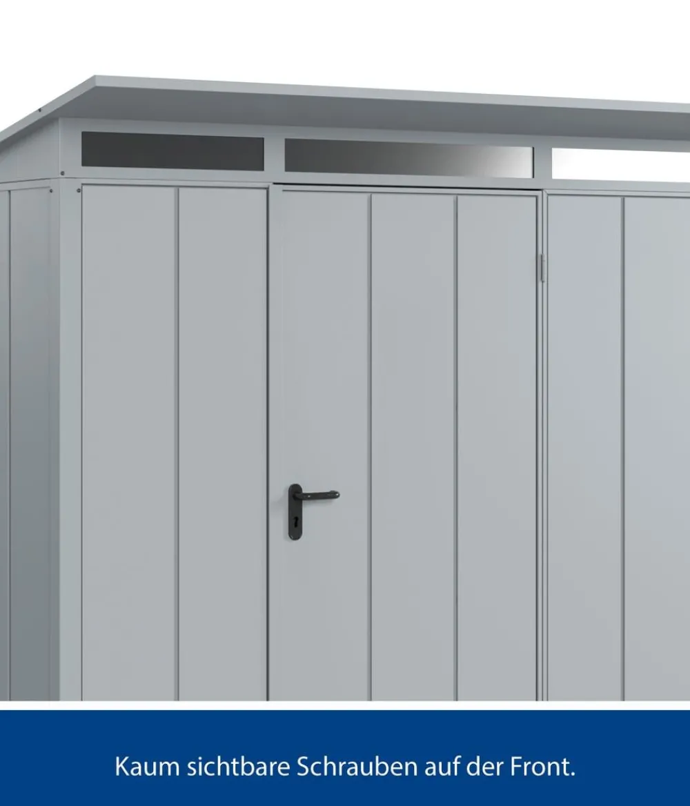 Hörmann Gartenhäuser & Gerätehäuser - Berry-Gerätehaus Modern-P Typ 1, ca. B247,9/H228,6/T153 cm Fenstergrau