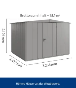 Hörmann Gartenhäuser & Gerätehäuser > Berry-Gerätehaus Modern-S Typ 3, ca. B323,6/H219,4/T247,7 cm