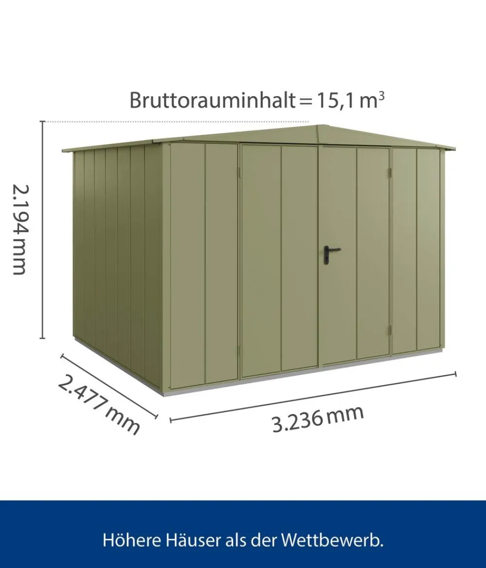 Hörmann Gartenhäuser & Gerätehäuser > Berry-Gerätehaus Modern-S Typ 3, ca. B323,6/H219,4/T247,7 cm