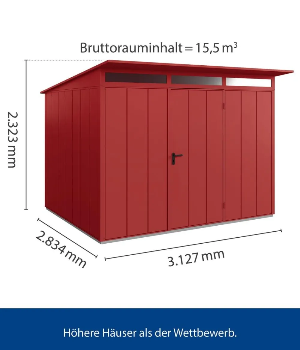 Hörmann Gartenhäuser & Gerätehäuser > Berry-Gerätehaus Modern-P Typ 3, ca. B312,7/H232,3/T283,4 cm