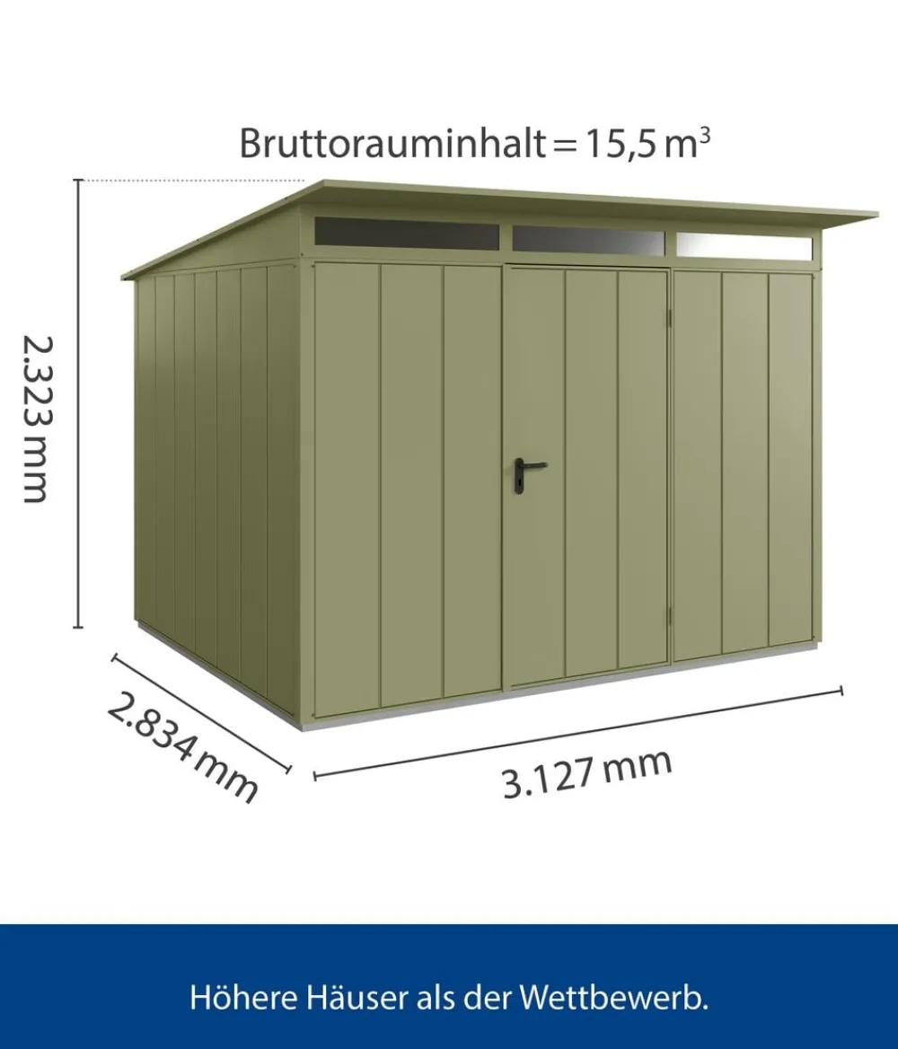 Hörmann Gartenhäuser & Gerätehäuser > Berry-Gerätehaus Modern-P Typ 3, ca. B312,7/H232,3/T283,4 cm