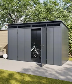 Hörmann Gartenhäuser & Gerätehäuser - Berry-Gerätehaus Modern-S Typ 3, ca. B323,6/H219,4/T247,7 cm Quarzgrau