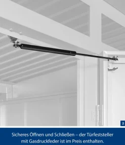 Hörmann Gartenhäuser & Gerätehäuser - Berry-Gerätehaus Modern-P Typ 3, ca. B312,7/H232,3/T283,4 cm Taubenblau