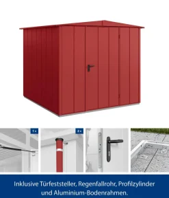 Hörmann Gartenhäuser & Gerätehäuser - Berry-Gerätehaus Modern-S Typ 2, ca. B258,8/H216/T247,7 cm Purpurrot