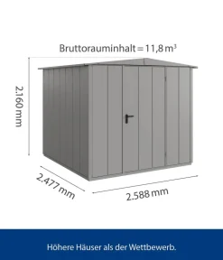 Hörmann Gartenhäuser & Gerätehäuser > Berry-Gerätehaus Modern-S Typ 2, ca. B258,8/H216/T247,7 cm