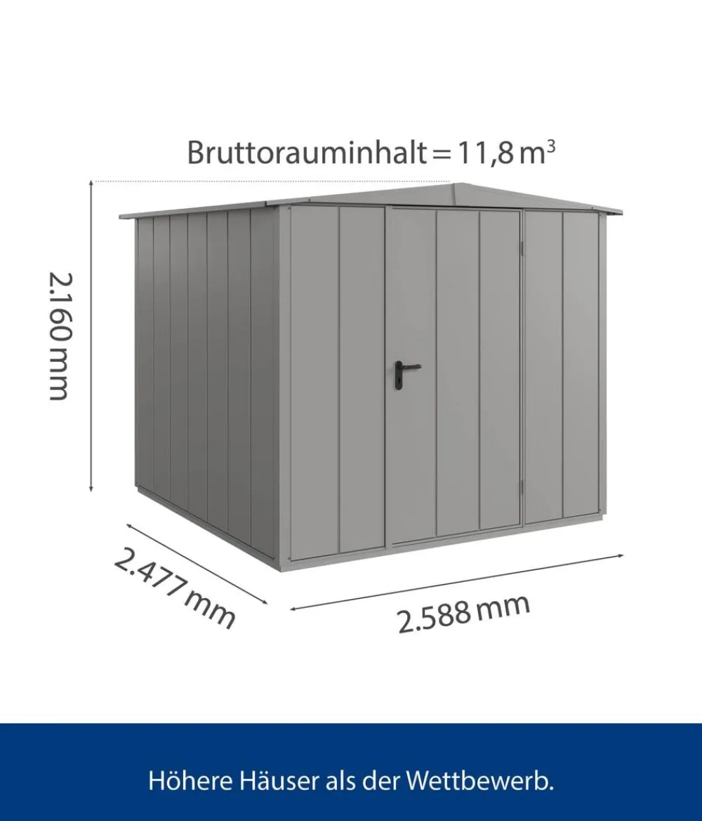 Hörmann Gartenhäuser & Gerätehäuser > Berry-Gerätehaus Modern-S Typ 2, ca. B258,8/H216/T247,7 cm
