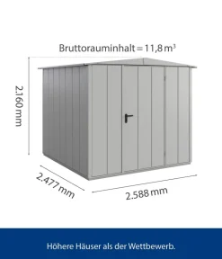 Hörmann Gartenhäuser & Gerätehäuser > Berry-Gerätehaus Modern-S Typ 2, ca. B258,8/H216/T247,7 cm