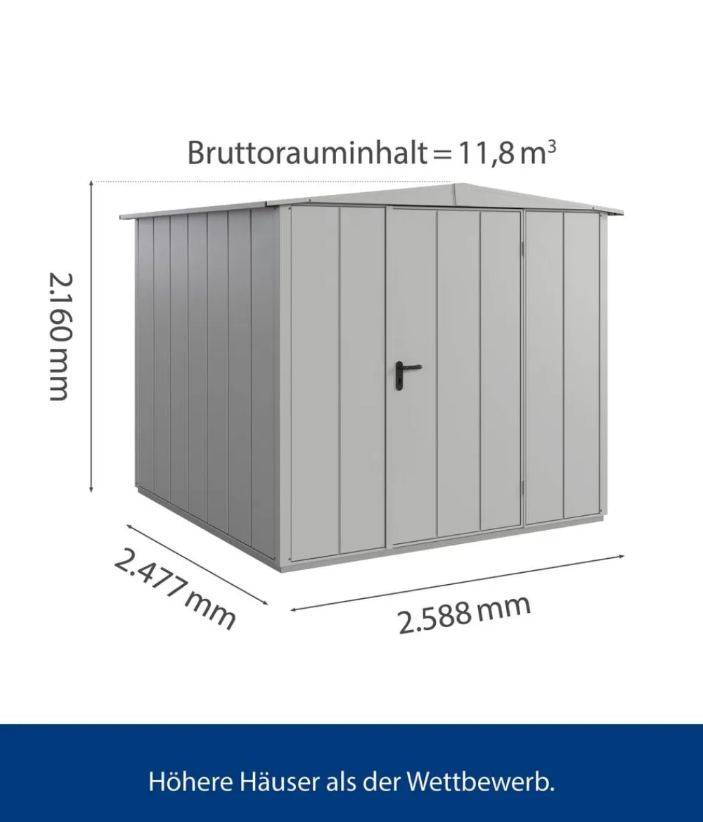 Hörmann Gartenhäuser & Gerätehäuser > Berry-Gerätehaus Modern-S Typ 2, ca. B258,8/H216/T247,7 cm