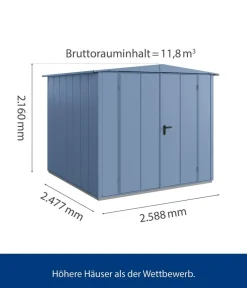 Hörmann Gartenhäuser & Gerätehäuser > Berry-Gerätehaus Modern-S Typ 2, ca. B258,8/H216/T247,7 cm