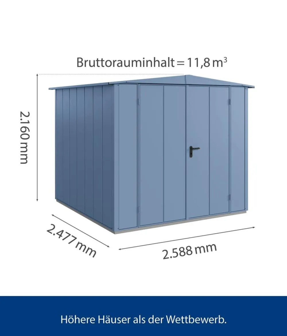 Hörmann Gartenhäuser & Gerätehäuser > Berry-Gerätehaus Modern-S Typ 2, ca. B258,8/H216/T247,7 cm