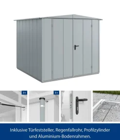 Hörmann Gartenhäuser & Gerätehäuser - Berry-Gerätehaus Modern-S Typ 2, ca. B258,8/H216/T247,7 cm Quarzgrau