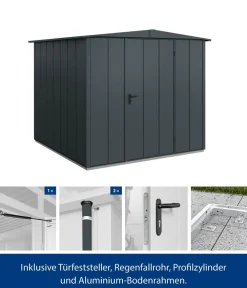 Hörmann Berry-Gerätehaus Modern-S Typ 2, ca. B258,8/H216/T247,7 cm Anthrazit Best