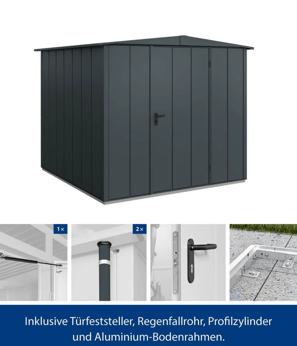 Hörmann Berry-Gerätehaus Modern-S Typ 2, ca. B258,8/H216/T247,7 cm Anthrazit Best