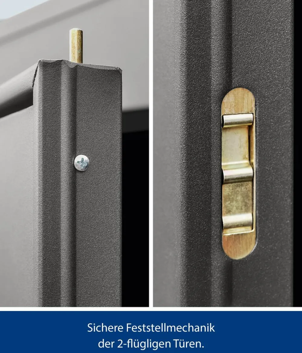 Hörmann Berry-Gerätehaus Modern-S Typ 2, ca. B258,8/H216/T247,7 cm Graualuminium Discount