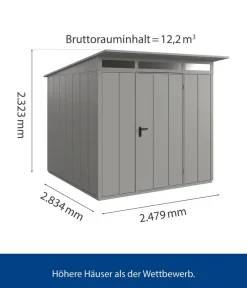 Hörmann Gartenhäuser & Gerätehäuser > Berry-Gerätehaus Modern-P Typ 2, ca. B247,9/H232,3/T283,4 cm
