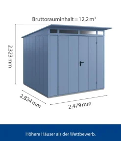 Hörmann Gartenhäuser & Gerätehäuser > Berry-Gerätehaus Modern-P Typ 2, ca. B247,9/H232,3/T283,4 cm