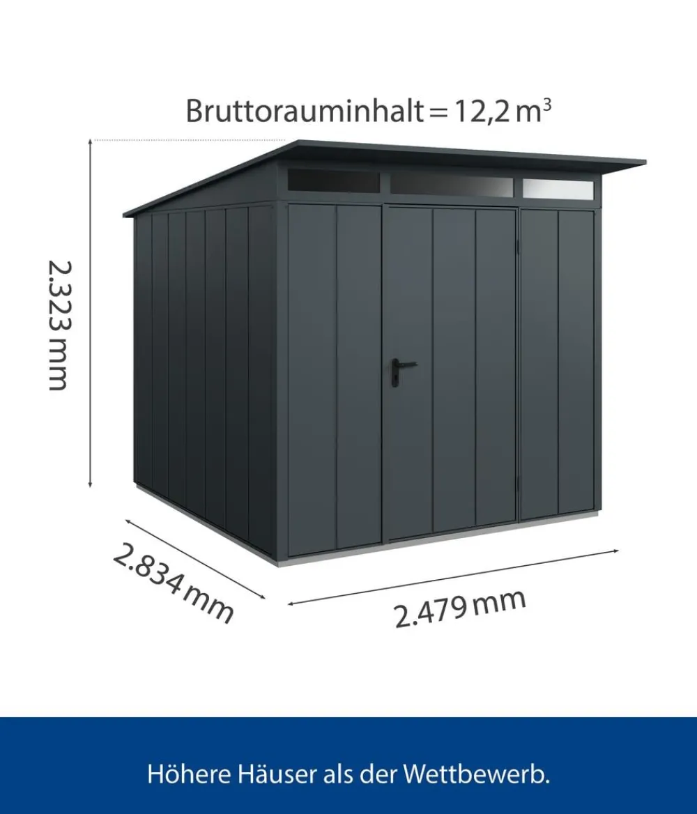 Hörmann Gartenhäuser & Gerätehäuser > Berry-Gerätehaus Modern-P Typ 2, ca. B247,9/H232,3/T283,4 cm